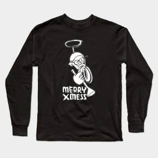 Merry alternative X-mess Greetings, sarcastic Xmas pun. Long Sleeve T-Shirt